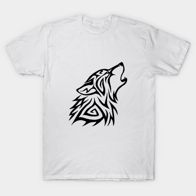 Wolf v3 Black T-Shirt by VT Designs